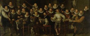 Die Kompanie von Hauptmann Gillis Jansz Valckenier und Leutnant Pieter Jacobsz Bas, Amsterdam, 1599
