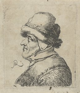 Kopf eines alten Mannes mit Mütze
