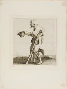 Lahmer Bettler bittet um Almosen, aus T is al verwart-gaern (Es ist schon verwirrend) von Pieter Jansz. Quast