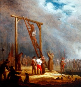 Eine Hinrichtung an einem Galgen von Pieter Meulener