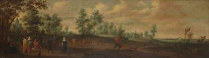 Landschaft mit einem tanzenden Paar