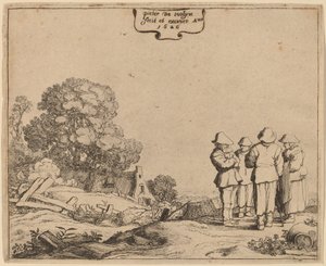 Drei Bauern und eine Frau