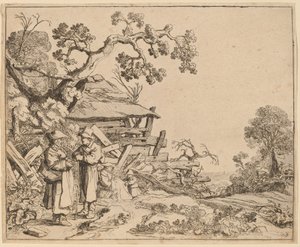 Frau im Gespräch mit einem Bauern von Pieter Molijn