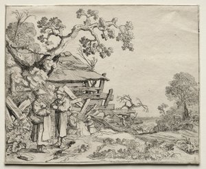 Landschaft mit zwei Bauern im Gespräch von Pieter Molyn