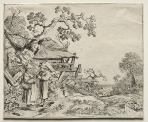 Landschaft mit zwei Bauern im Gespräch, 1626 von Pieter Molyn