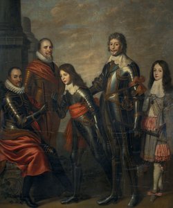 Vier Generationen der Prinzen von Oranien: Wilhelm I., Moritz und Friedrich Heinrich, Wilhelm II. und Wilhelm III.