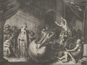 Tafel 9: Allegorie über die Zwietracht in Frankreich, aus Caspar Barlaeus, Medicea Hospes, 1638 von Pieter Nolpe