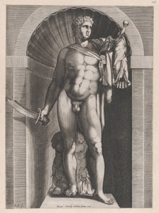 Speculum Romanae Magnificentiae: Diomedes mit dem Palladium in seiner linken Hand, 1582 von Pieter Perret