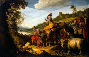 Abraham auf dem Weg nach Kanaan von Pieter Pietersz. Lastman