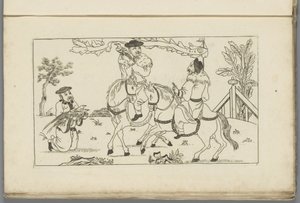 Chinesische Landschaft mit zwei Reitern