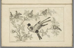 Zwei Vögel auf einem Blütenzweig
Chinesische Blumen und Vögel (Serientitel)