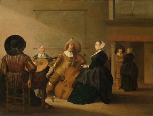 Eine musikalische Gesellschaft in einem Innenraum von Pieter Symonsz. Potter