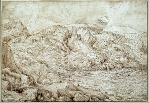 Landschaft der Alpen von Pieter Bruegel the Elder