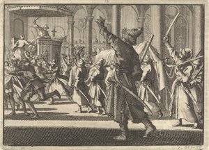 Die Polen in der Riddarholm-Kirche in Stockholm, 1698 von Pieter Van der Aa