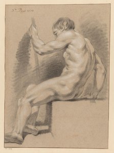 Sitzender männlicher Akt, seitlich gesehen (3. Preis 1770) von Pieter Wagenaar (II)