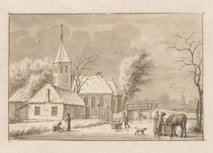 Winteransicht bei einer Kirche von Pieter de Goeje