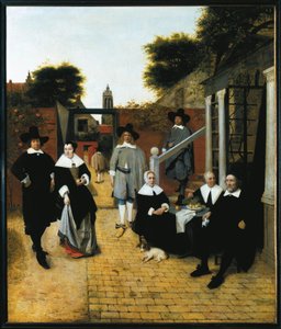 Gruppenporträt einer bürgerlichen Familie aus Delft von Pieter de Hooch