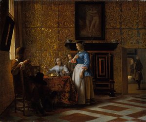 Freizeit in einer eleganten Umgebung, ca. 1663-65 von Pieter de Hooch