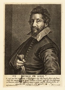 Porträt von Pieter de Jode der Ältere, flämischer Kupferstecher, Zeichner, Verleger und Maler