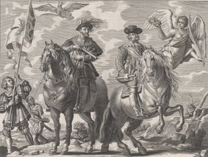 Tafel 20: Karl V. und Ferdinand zu Pferd, aus Guillielmus Becanus