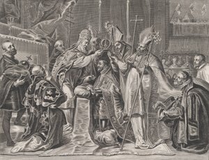 Tafel 24: Karl V. wird vom Papst zum Kaiser gekrönt, aus Guillielmus Becanus