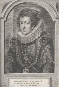 Porträt von Elisabeth von Bourbon, Königin von Spanien von Pieter de Jode II