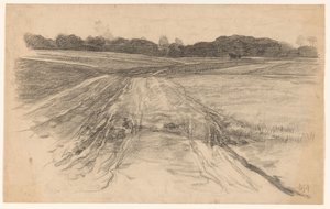 Landweg durch das offene Feld