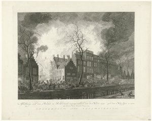 Brand in der Pottebakkerssteeg in Rotterdam, 1779 von Pieter de Mare