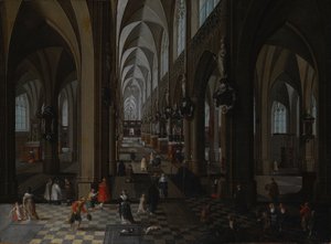 Innenraum der Kathedrale von Antwerpen, 1651 von Pieter the Elder Neeffs