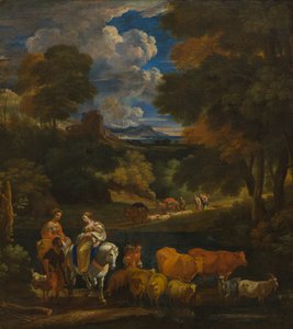 Eine pastorale Landschaft mit Reisenden, ca. 1657-1701 von Pieter the Younger Mulier