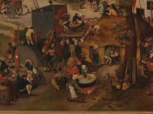 Dorffest mit Theatervorstellung und Prozession zu Ehren von St. Hubert und St. Antonius von Pieter Brueghel the Younger