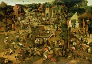 Jahrmarkt mit Theateraufführung