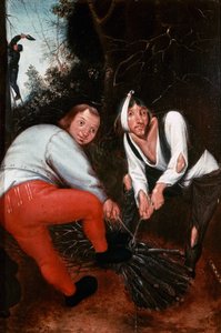 Zwei Bauern binden Äste von Pieter the Younger Brueghel
