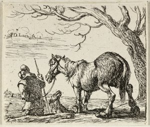 Bauer mit Pferd