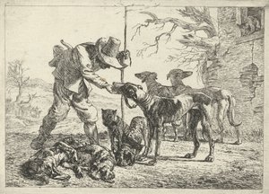 Jäger mit sieben Hunden