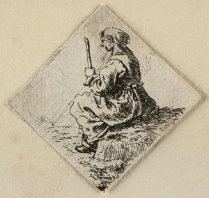 Sitzende Frau