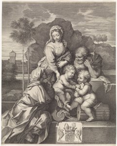 Heilige Familie mit Elisabeth und Johannes dem Täufer von Pieter van Schuppen