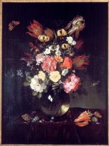 Vase und Blumen von Pieter van de Venne