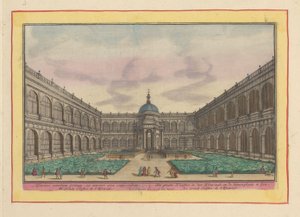 Ansicht des Innenhofs des großen Klosters im Escorial von Pieter van den Berge