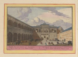Ansicht eines Innenhofs des Real Alcázar in Sevilla von Pieter van den Berge