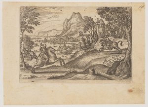 Zwei Reiter und Hirte von Pieter van der Borcht