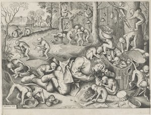 Hausierer von Affen beraubt von Pieter van der Heyden