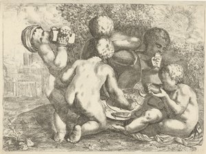 Bacchanal mit fünf Putti