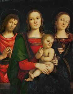 Madonna mit Kind, umgeben von Johannes dem Täufer und der heiligen Katharina