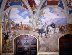 Victor Emanuel II trifft Giuseppe Garibaldi in Teano