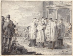 Paulinus, Kardinal und Patriarch von Aquileia, verlegt seinen Sitz nach Grado