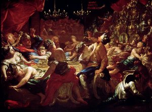 Das Festmahl des Belsazar, 17. oder frühes 18. Jahrhundert von Pietro Dandini
