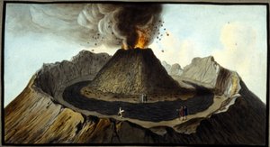 Der ausbrechende Vesuv. Diese Gouache wurde von Pierre Fabris auf Wunsch von Sir William Hamilton, englischer Botschafter in Neapel, angefertigt