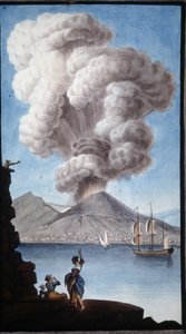 Der Ausbruch des Vesuvs im Jahr 1779. Diese Gouache wurde von Pierre Fabris auf Wunsch von Sir William Hamilton, dem englischen Botschafter in Neapel, angefertigt.