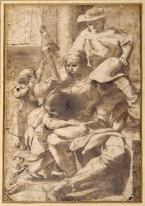 Familiengruppe in einem Innenraum von Pietro Faccini